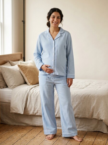Emzirme Fonksiyonlu Hamile Pijama Takımı