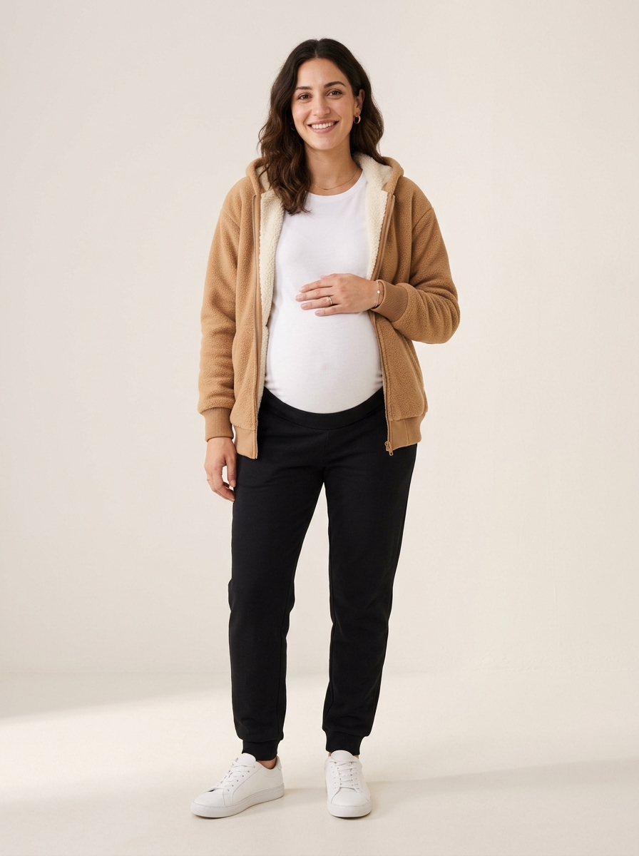 Fermuarlı Hamile Sweat Ceket
